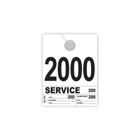 Asp 4Part Hvy-Brite Service Dispatch Nums, Wht 4 Digit, Set:2000-2999 Pk 2712